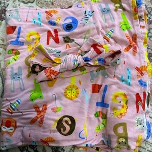 Little Sleepies Alphabet Swaddle & Bow Set